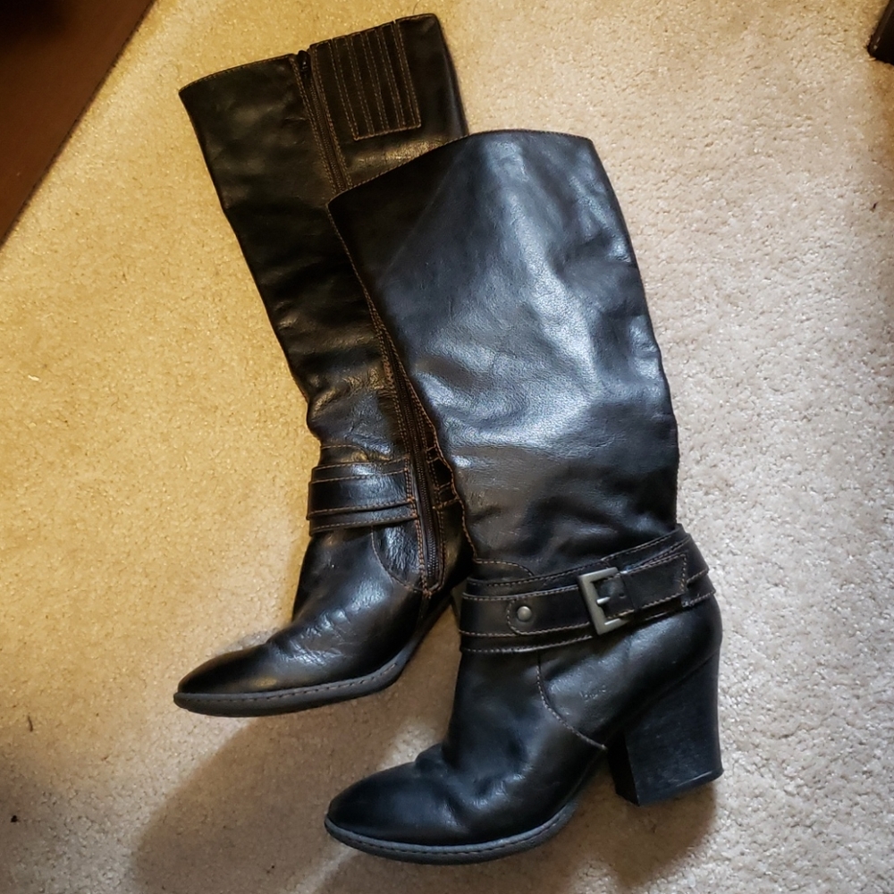 "Knee-high" boots.